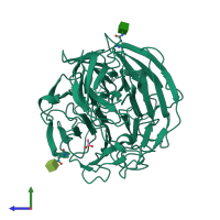 PDB entry 5c92 coloured by chain, side view.