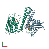 PDB entry 5c93 coloured by chain, front view.