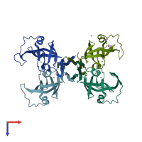 PDB entry 5c9f coloured by chain, top view.