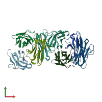 PDB entry 5c9k coloured by chain, front view.