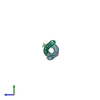 PDB entry 5c9n coloured by chain, side view.