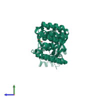 PDB entry 5c9s coloured by chain, side view.