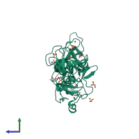 PDB entry 5c9v coloured by chain, side view.
