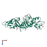 PDB entry 5c9v coloured by chain, top view.