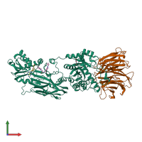 PDB entry 5c9z coloured by chain, front view.