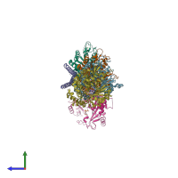 PDB entry 5ca0 coloured by chain, side view.