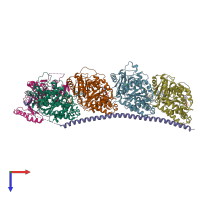 PDB entry 5ca0 coloured by chain, top view.
