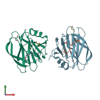 PDB entry 5ca6 coloured by chain, front view.