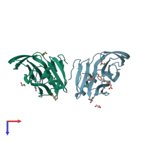 PDB entry 5ca6 coloured by chain, top view.