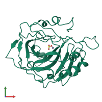 PDB entry 5cac coloured by chain, front view.