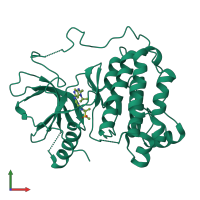PDB entry 5cao coloured by chain, front view.