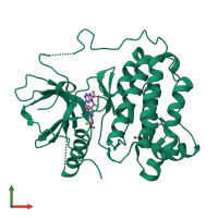 PDB entry 5cas coloured by chain, front view.