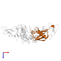 Ubiquitin in PDB entry 5caw, assembly 1, top view.