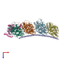 PDB entry 5cb4 coloured by chain, top view.