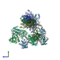 PDB entry 5cb5 coloured by chain, side view.