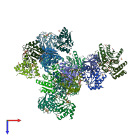 PDB entry 5cb5 coloured by chain, top view.