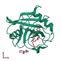 PDB entry 5cbv coloured by chain, front view.