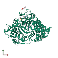 PDB entry 5ccl coloured by chain, front view.