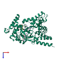 PDB entry 5ccl coloured by chain, top view.