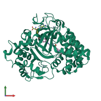 PDB entry 5ccm coloured by chain, front view.