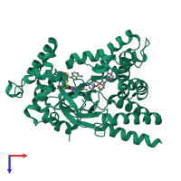 PDB entry 5ccm coloured by chain, top view.