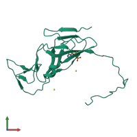 PDB entry 5cco coloured by chain, front view.