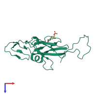 PDB entry 5cco coloured by chain, top view.