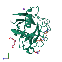 PDB entry 5ccq coloured by chain, side view.