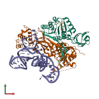 PDB entry 5ccx coloured by chain, front view.