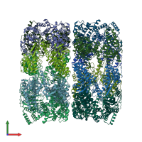 PDB entry 5cdi coloured by chain, front view.