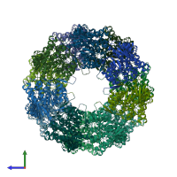 PDB entry 5cdi coloured by chain, side view.