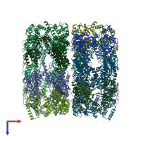 PDB entry 5cdi coloured by chain, top view.
