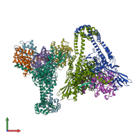 PDB entry 5cdq coloured by chain, front view.