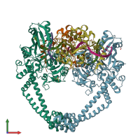 PDB entry 5cdr coloured by chain, front view.
