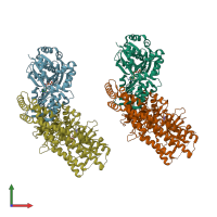 PDB entry 5ce3 coloured by chain, front view.