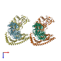PDB entry 5ce3 coloured by chain, top view.