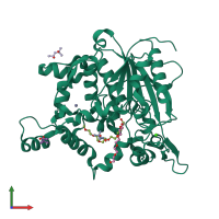 PDB entry 5ce5 coloured by chain, front view.