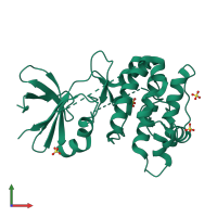 PDB entry 5cem coloured by chain, front view.