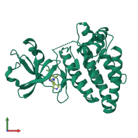 PDB entry 5cep coloured by chain, front view.