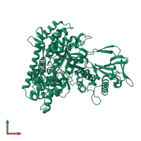 PDB entry 5cew coloured by chain, front view.