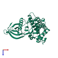 Tyrosine-protein kinase JAK2 in PDB entry 5cf5, assembly 1, top view.