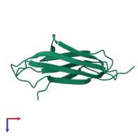 PDB entry 5cfh coloured by chain, top view.