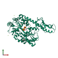 PDB entry 5cfv coloured by chain, front view.