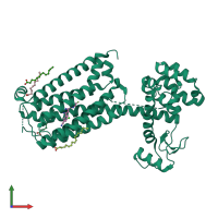 PDB entry 5cgd coloured by chain, front view.