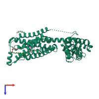 PDB entry 5cgd coloured by chain, top view.