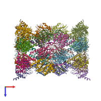 PDB entry 5cgg coloured by chain, top view.