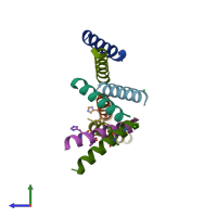 PDB entry 5cgn coloured by chain, side view.