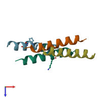 PDB entry 5cgo coloured by chain, top view.