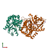 PDB entry 5cgq coloured by chain, front view.