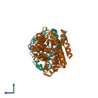 PDB entry 5cgq coloured by chain, side view.